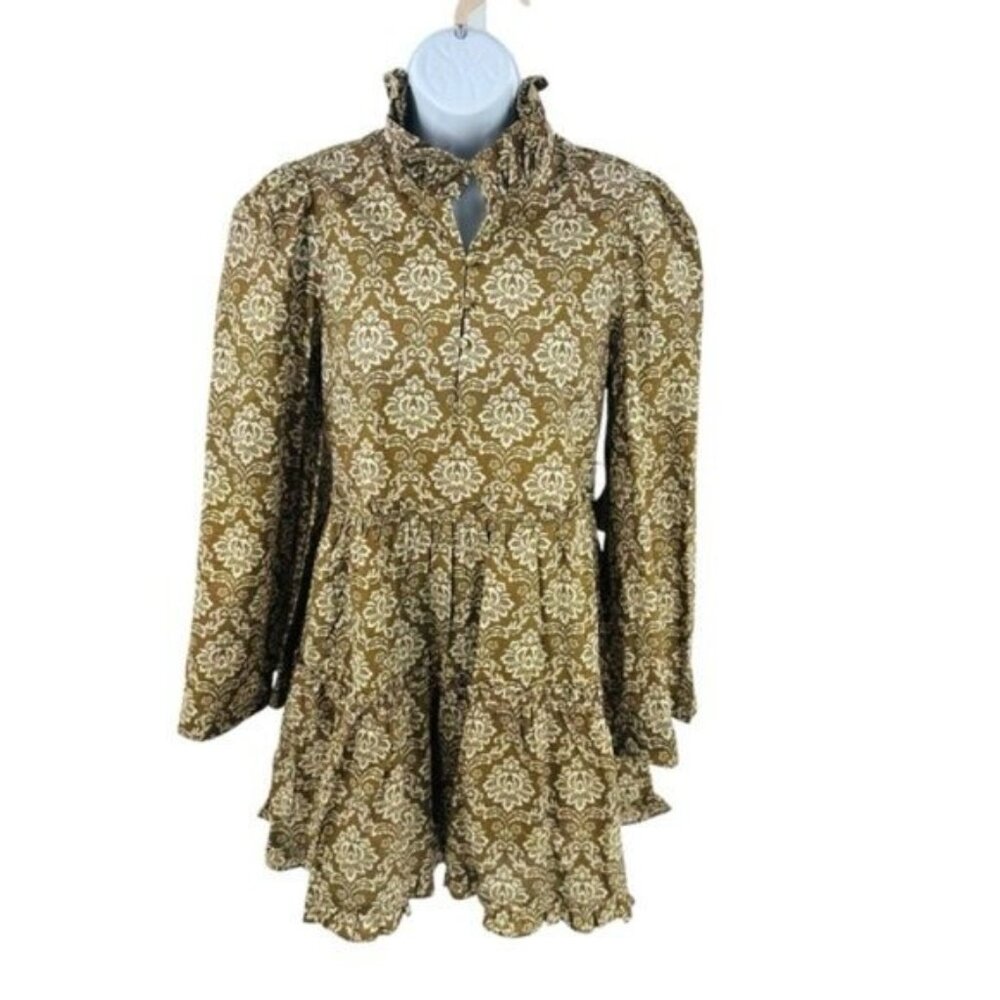 Hyacinth House | NEW Moss Printed Russell Mini Dress in Olive Size XXL - Picture 4 of 11